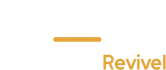 Logo: „Heartbeat Revival“ in Weiß/Gold mit Symbol darüber (transparent).